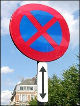 Verkeersbord parkeren pijl naar beneden